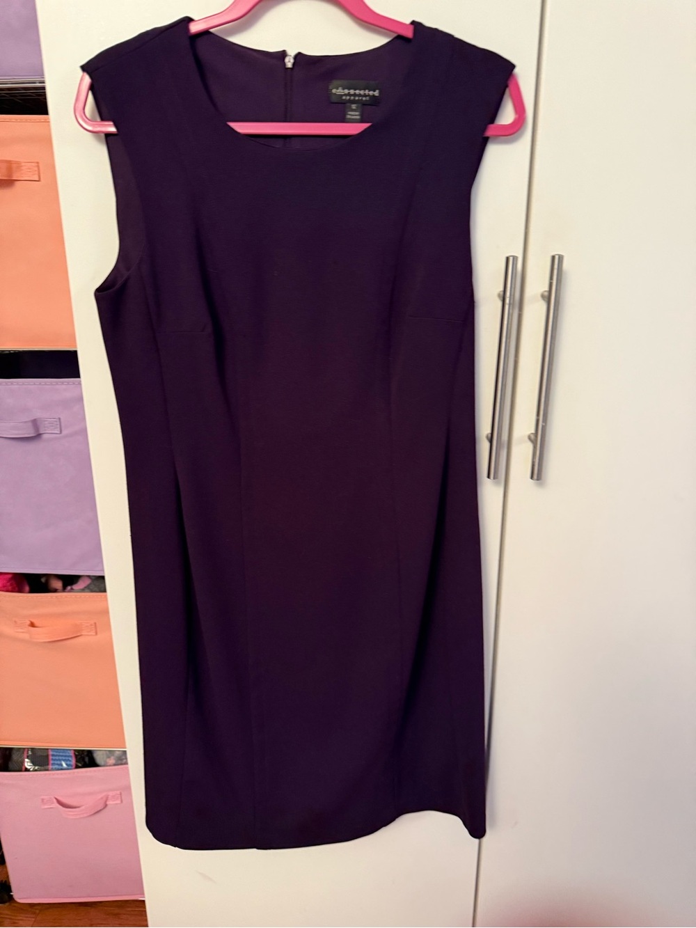 connected apparel Deep Purple Sleeveless Midi Sheath Dress